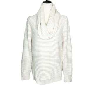 Classiques Entier Cowl Neck Sweater Women's XL Ivory Wool Angora‎